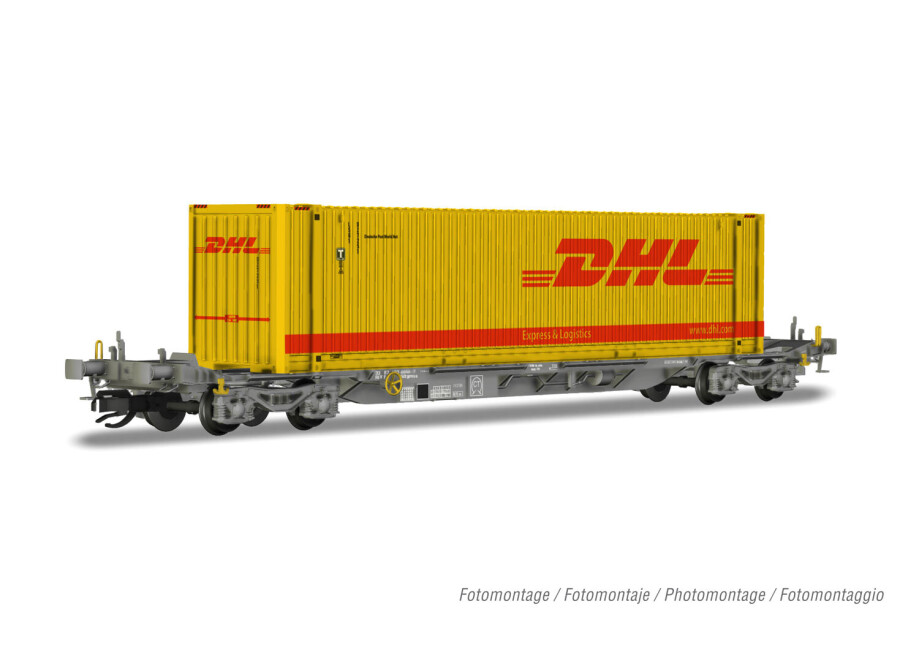 Arnold HN9737  Containerwagen Sffgmss IFA mit 45`Container DHL Ep. VI  ERMEWA