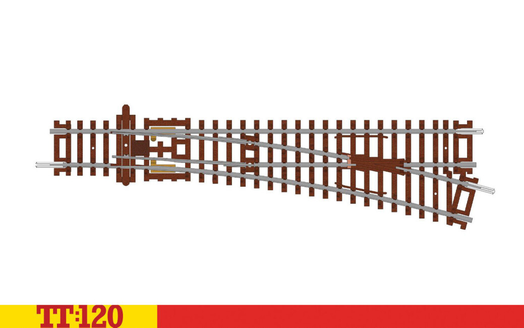 Hornby TT8009  Weiche rechts R631 166 mm 15°