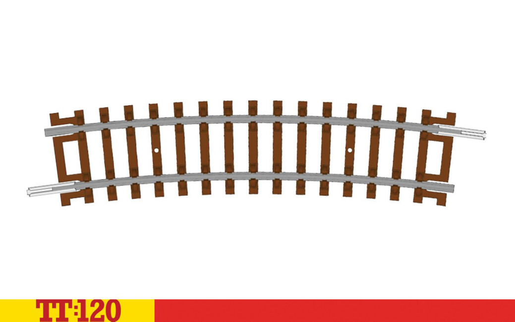 Hornby TT8016  Gebogenes Gleis ½ R3 353 mm 15°