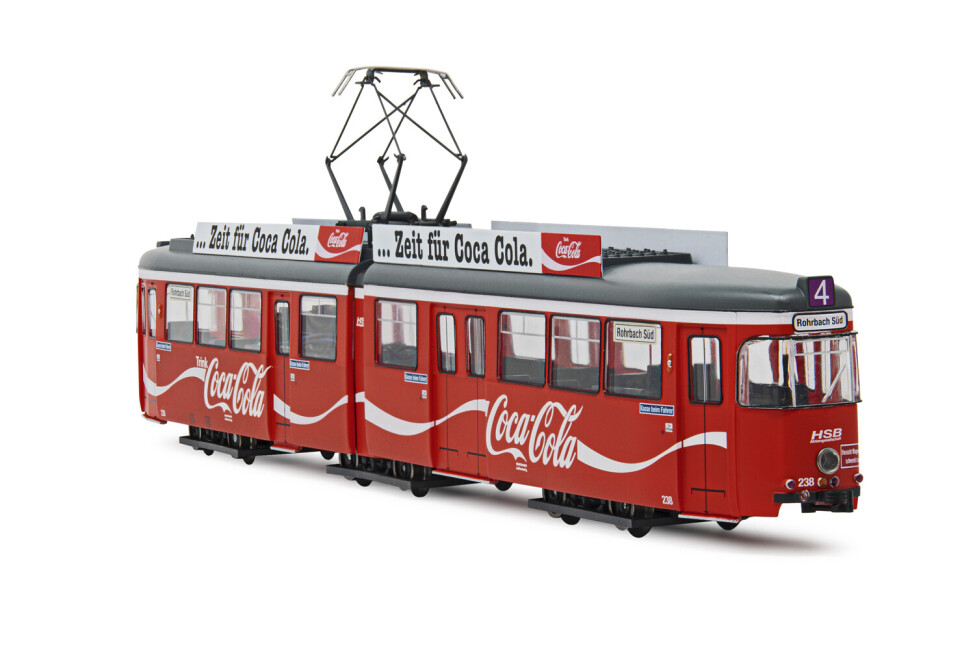 Rivarossi HR2861 Straßenbahn Duewag GT6 Heidelberg Coca-Cola Ep