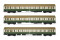 Rivarossi HR4344  3er-Set Personenwagen OSShD B beige-gr&uuml;n  Ep. IV  DR