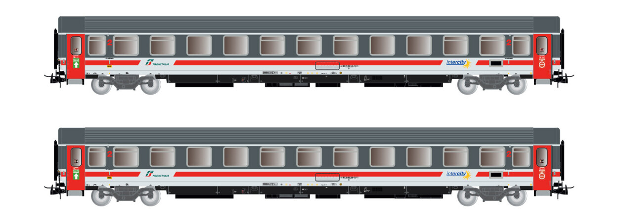 Rivarossi HR4356  2er-Set Personenwagen UIC-Z1 Progetto 901 Intercity Giorno 2.Kl.  Ep. VI  FS