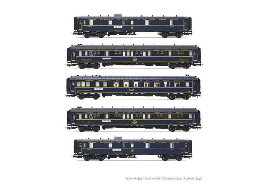 Rivarossi HR4384  5er-Set Pullman Personenwagen 140 Jahre Orient Express blau  Ep. II  CIWL