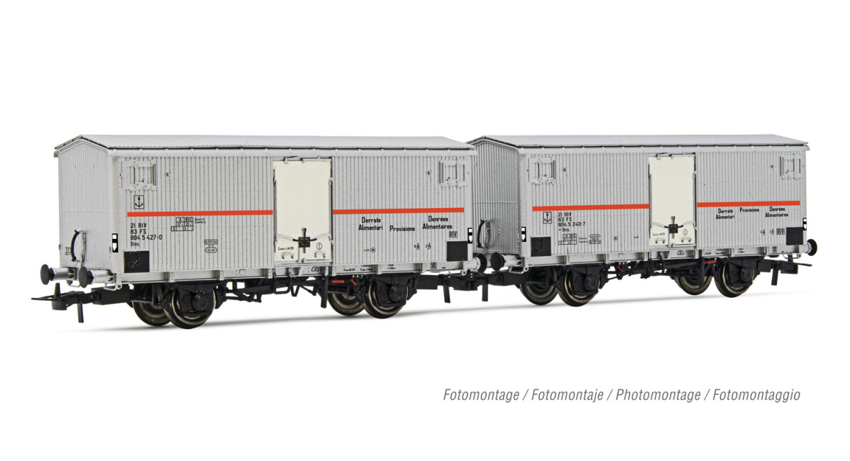 Rivarossi HR6604  2er-Set Kühlwagen Ifms silber-rot  Ep. IV  FS