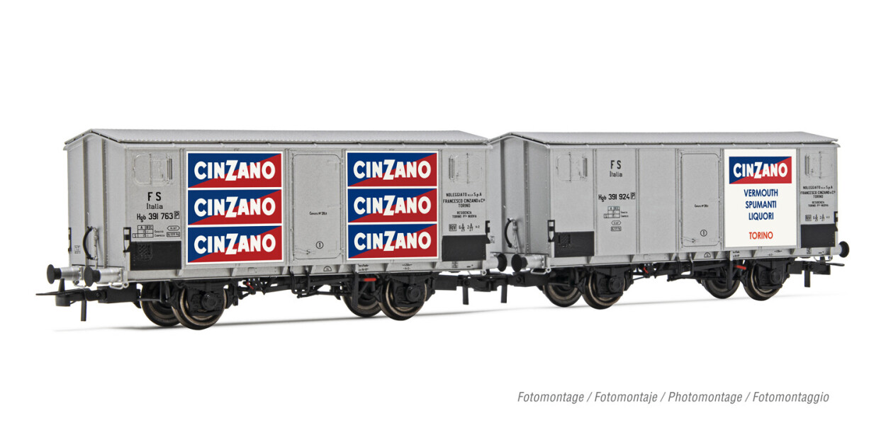 Rivarossi HR6606  2er-Set Kühlwagenset Hgb Cinzano weiss  Ep. III  FS