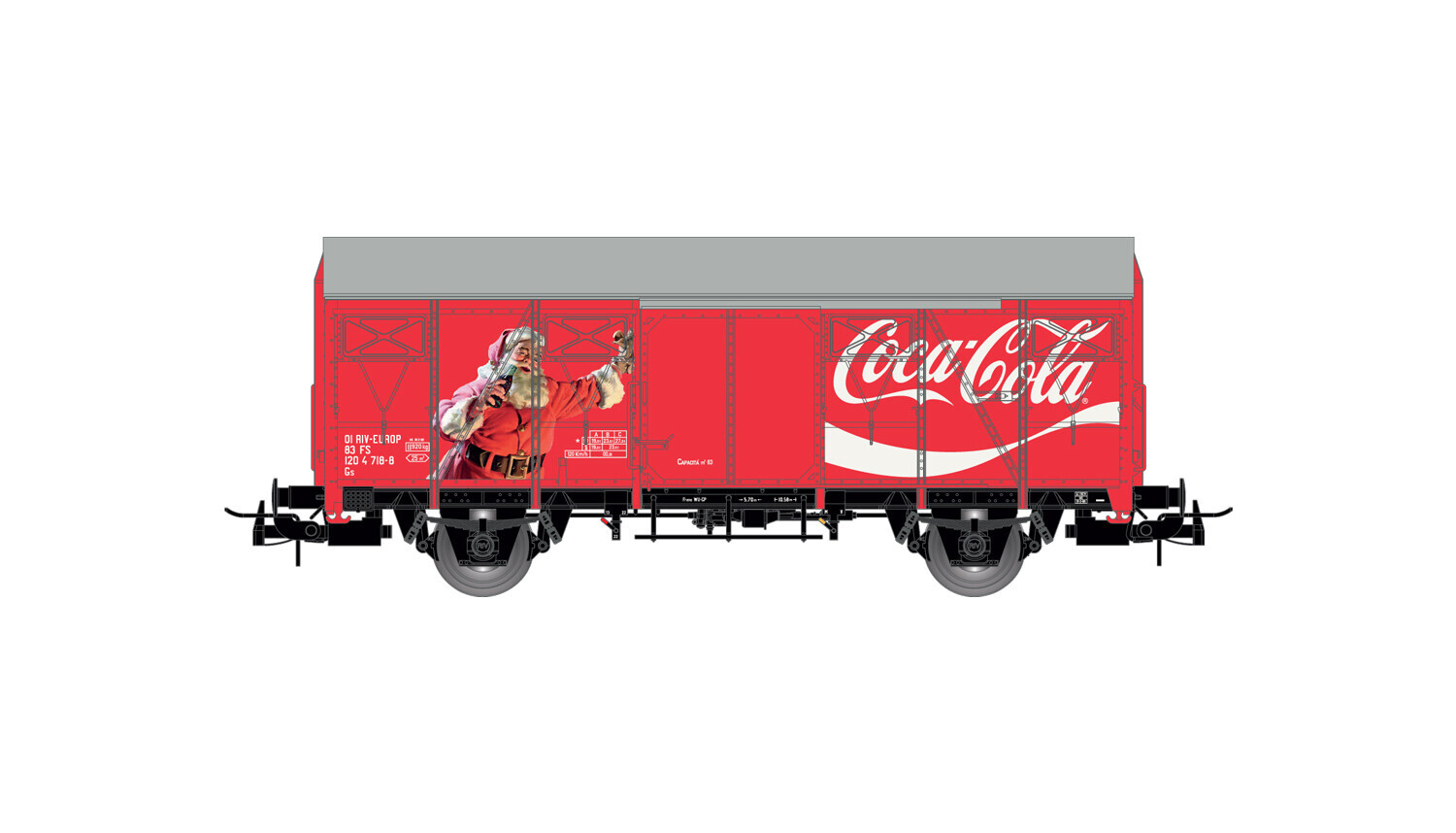 Rivarossi HR6610 Gedeckter Güterwagen Gs Coca Cola rot Ep. IV FS, 36,00