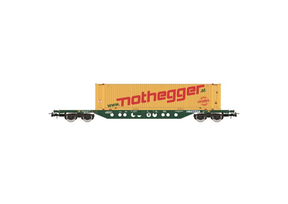 Rivarossi HR6613  Containerwagen Sgnss grün mit Container 45`nothegger  Ep. VI  CEMAT