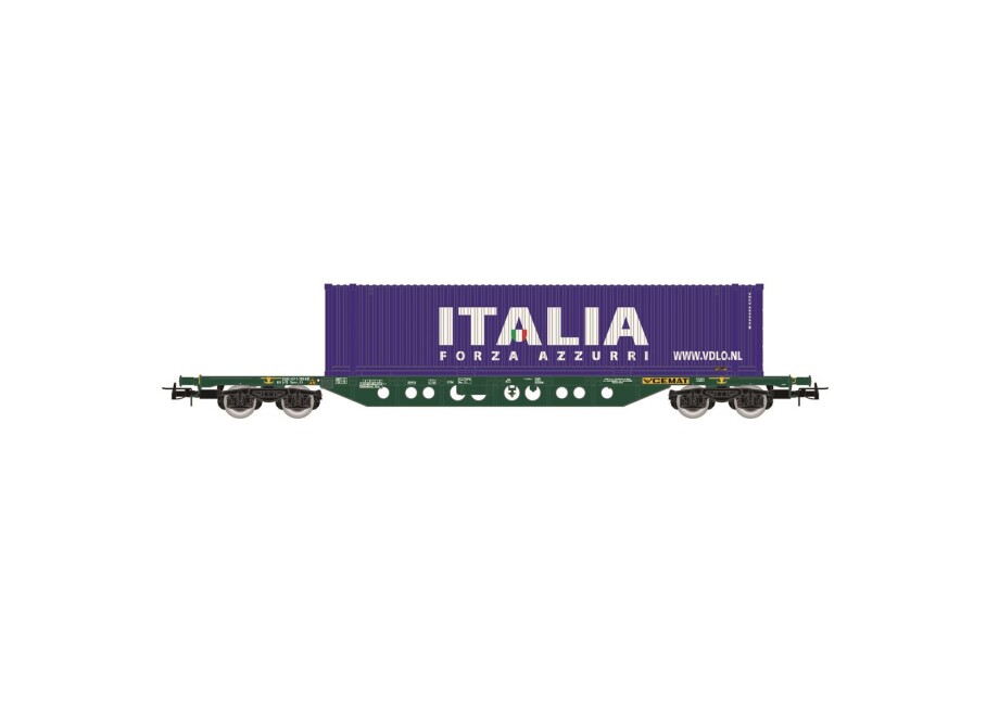 Rivarossi HR6617  Cotainerwagen Sgns grün mit Container Italia  Ep. V-VI  FS
