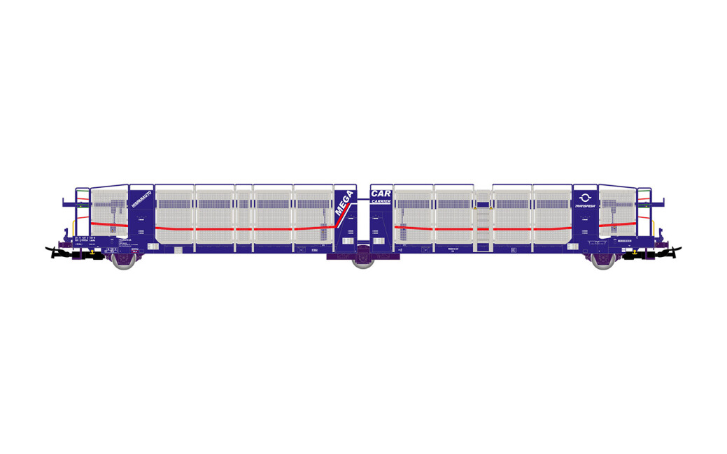 Rivarossi HR6646  Autotransportwagen Laeks 3-achsig Mega Car Carrier silber  Ep. VI  TRANSFESA