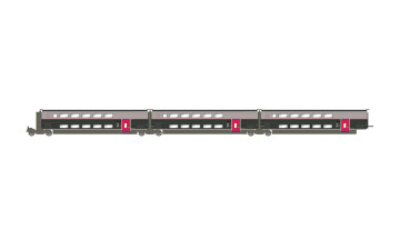 Jouef HJ3017  3er-Set Erg&auml;nzungswagen TGV Carmilion Duplex 3x 2.Kl. + Bar  Ep. VI  SNCF