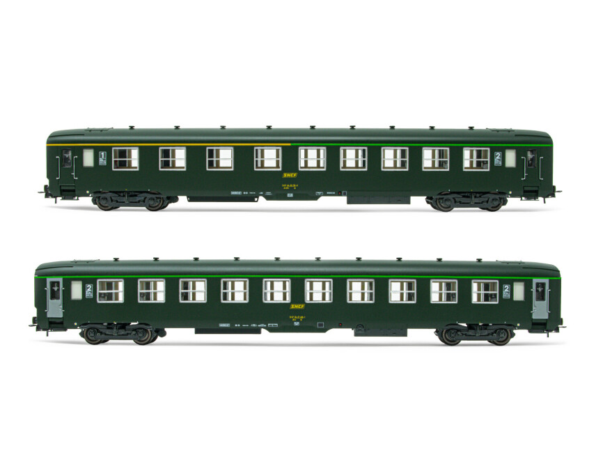 Jouef HJ4147  3er-Set Personenwagen EVA 0O grün  Ep. IV  SNCF