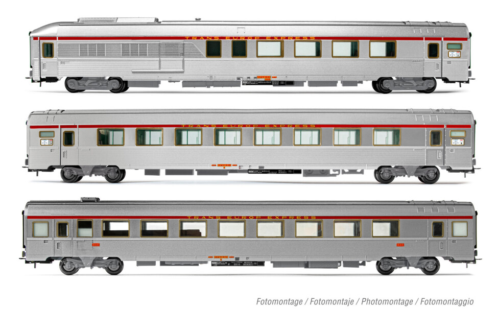 Jouef HJ4165  3er-Set Personenwagen TEE Mistral Inox 2  Ep. III  SNCF