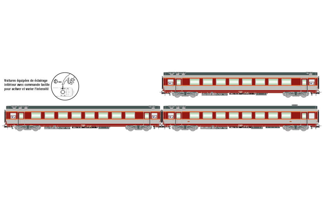 Jouef HJ4168  3er-Set Personenwagen Grand Confort TEE Le Capitole 1  Ep. IV  SNCF