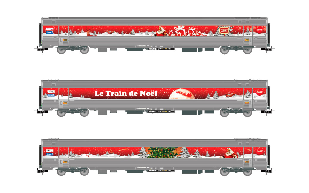 Jouef HJ4200  3er-Set Personenwagen Coca-Cola Train de Noel  Ep. VI  SNCF