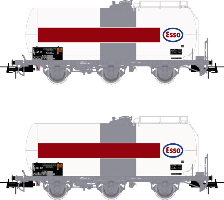 Jouef HJ6222  2er-Set Kesselwagen Uh Esso weiss  Ep. III  SNCF