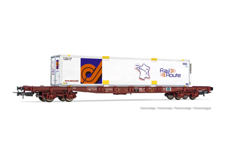 Jouef HJ6243  Containerwagen Sgss mit Wechselaufbau Rail Route  Ep. V  TOUAX