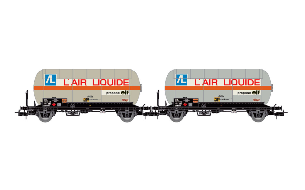 Jouef HJ6287  2er-Set Gaskesselwagen mit Sonnenschutz Air Liquide  Ep. IV  SNCF