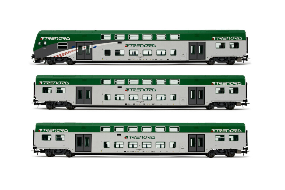 Lima HL5052  3er-Set Doppelstockwagen Vivalto mit Steuerwagen weiss-grün  Ep. VI  Trenord