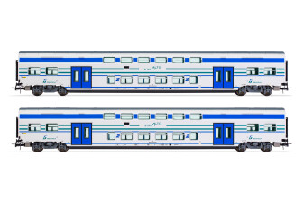 Lima HL5053  2er-Set Doppelstockwagen Vivalto weiss-blau...