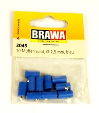 Brawa 3045  Muffen rund  2,5 mm  blau  -  10-St&uuml;ck
