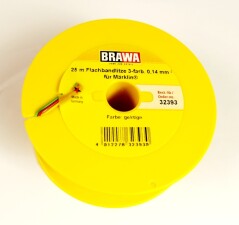 Brawa 32393  Flachband-Litze 3x 0,14mm gelb-rot-gr&uuml;n 25m-Spule