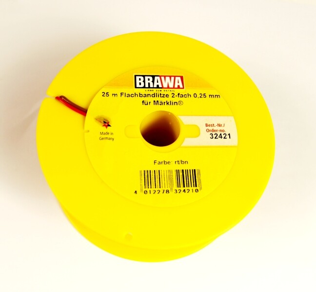 Brawa 32421  Doppellitze 2x 0,25mm² rot-braun 25m-Spule