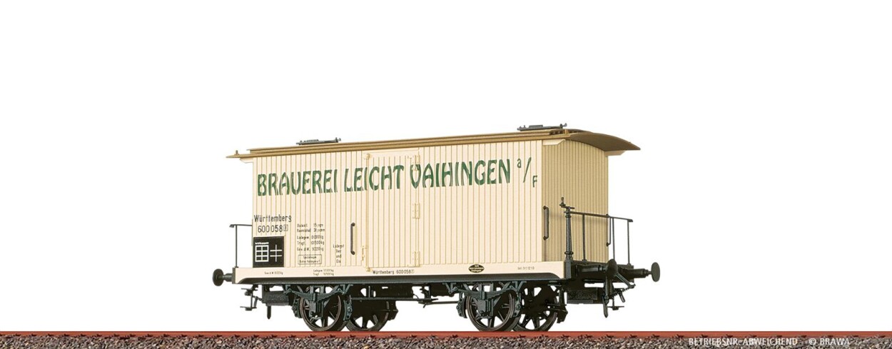 Brawa 47730  Gedeckter Güterwagen "Brauerei Leicht Vaihingen"  Ep. I K.W.St.E.