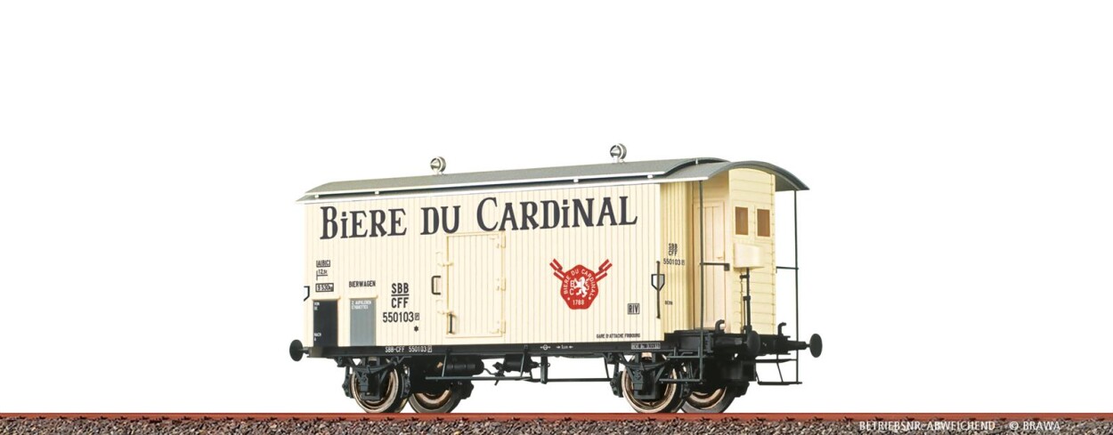 Brawa 47883  Gedeckter Güterwagen K2 "Biere du Cardinal"  Ep. III SBB