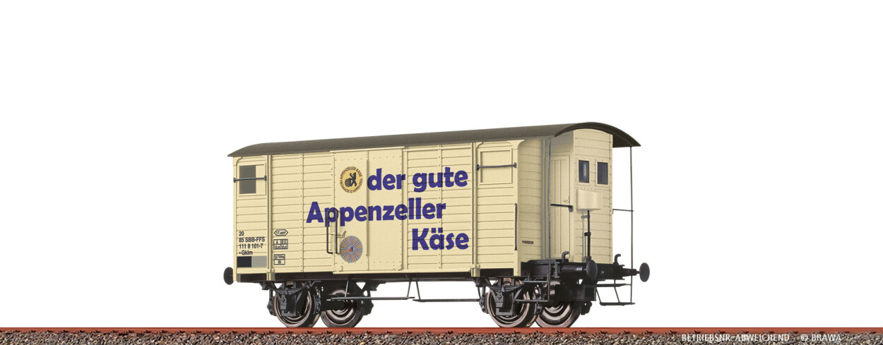 Brawa 47884  Gedeckter Güterwagen Gklm "Appenzeller"  Ep. IV SBB