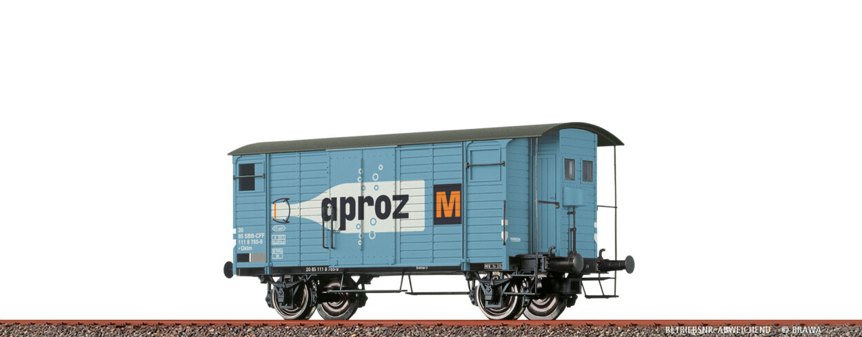 Brawa 47885  Gedeckter Güterwagen Gklm "Aproz"  Ep. IV SBB