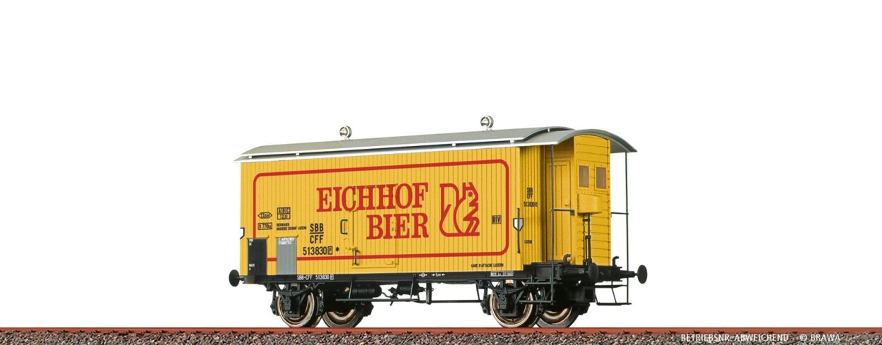 Brawa 47887  Gedeckter Güterwagen K2 "Eichhof Bier"  Ep. III SBB