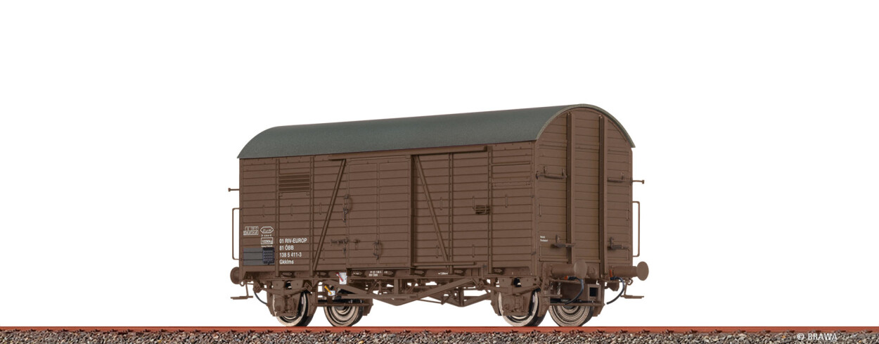 Brawa 47991  Gedeckter Güterwagen Gkklms  411-3  Ep. IV ÖBB