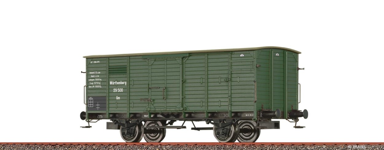 Brawa 49824  Gedeckter Güterwagen Gm  29 500  Ep. I K.W.St.E.