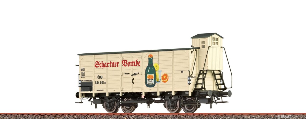 Brawa 49831  Gedeckter Gütewagen G10 "Schartner Bombe"  544 007  Ep. III ÖBB