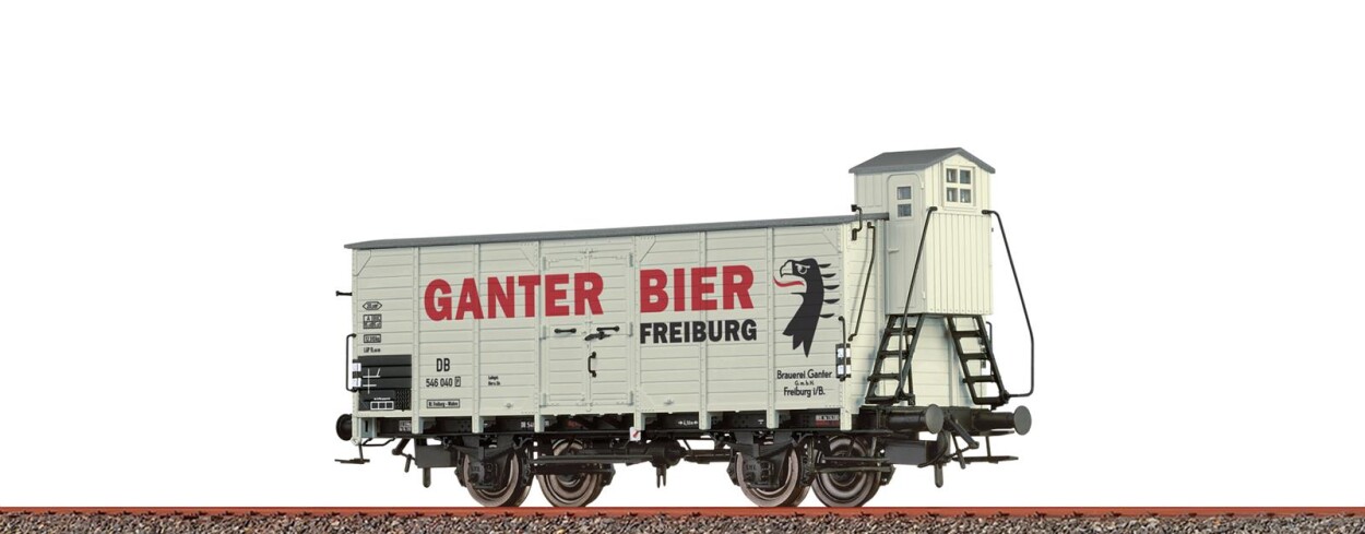 Brawa 49871  Gedeckter Güterwagen "Ganter Bier Freiburg"  546 040  Ep. III DB