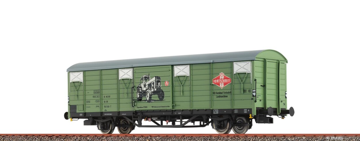 Brawa 49930  Gedeckter Güterwagen Gbs "Fortschritt"  5146-7  Ep. IV DR