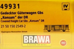 Brawa 49931  Gedeckter G&uuml;terwagen Gbs[1500]...