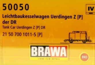Brawa 50050  Kesselwagen 2-achsig Zw  21 50 700 1011-5  Ep. IV DR