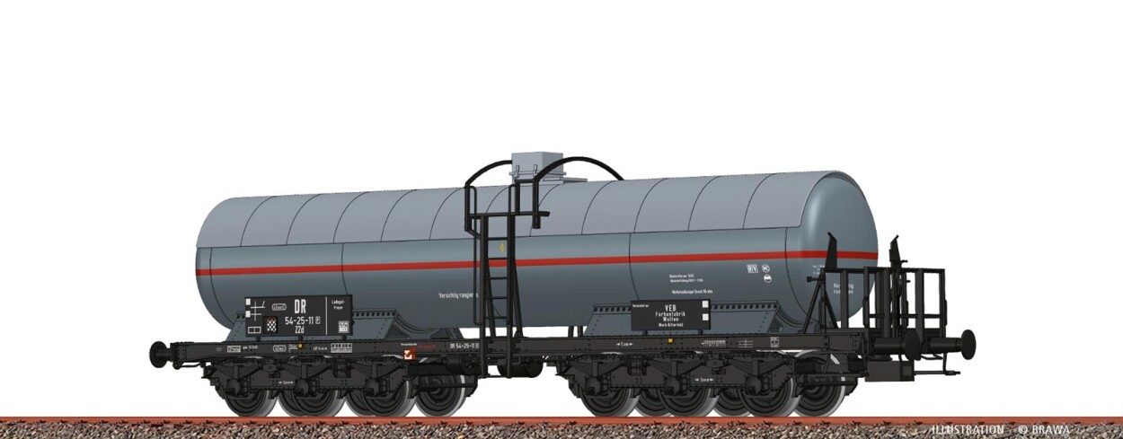 Brawa 50090  Gas-Kesselwagen Zzd "VEB Farbenfabrik Wolfen"  Ep. III DR