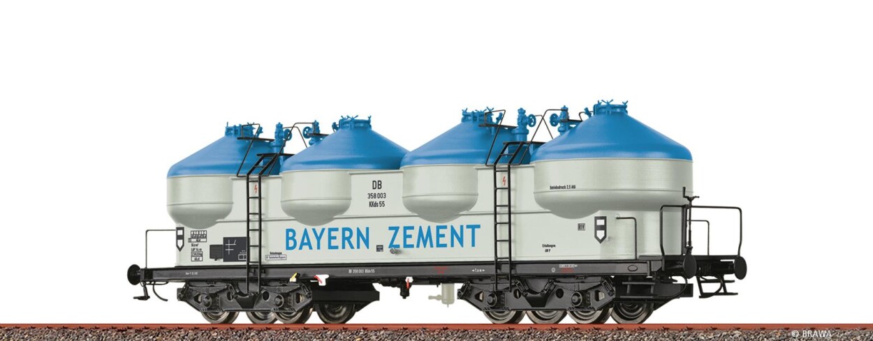 Brawa 50318  Staubbehälterwagen KKds55 "Bayern Zement"  358 003  Ep. III DB