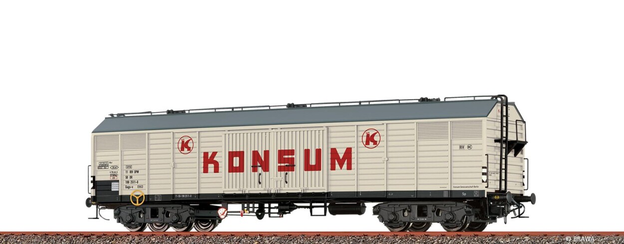 Brawa 50412  Gedeckter Güterwagen Gags-v "Konsum"  Ep. IV DR