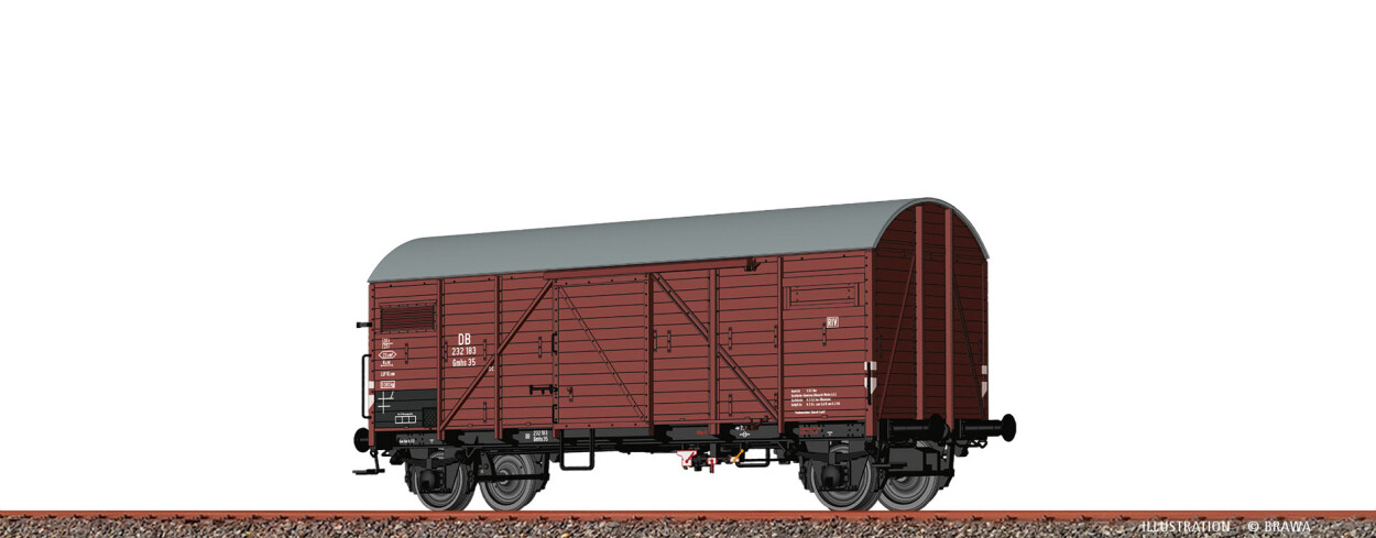 Brawa 50720  Gedeckter Güterwagen Gmhs35 DB 232 183  Ep. III DB