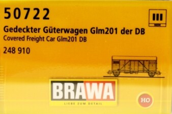 Brawa 50722  Gedeckter G&uuml;terwagen Glm201  248 910  Ep. III DB