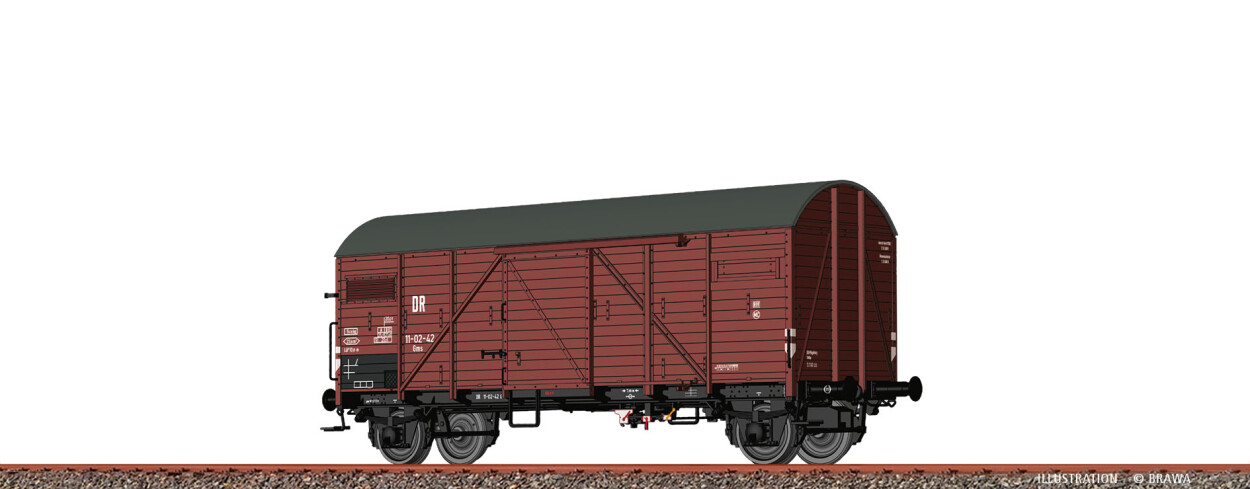 Brawa 50724  Gedeckter Güterwagen Gms  11-02-42  Ep. III DR