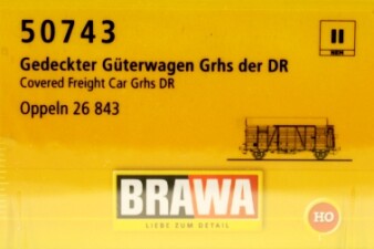 Brawa 50743  Gedeckter G&uuml;terwagen Grhs  Opp 26 843...