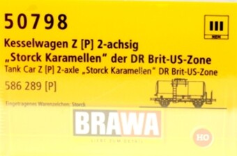 Brawa 50798  Kesselwagen Z &quot;Storck&quot; 586 289  Ep. III DR Brit-US-Zone
