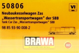 Brawa 50806  Neubau-Kesselwagen Zas08-3  Ep. VI SBB