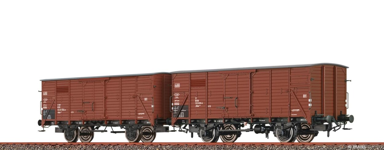 Brawa 50930  2er-Set Gedeckte Güterwagen Gklm191  554-9  Ep. IV DB