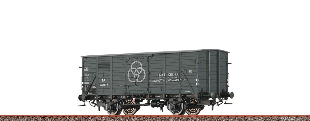 Brawa 50957  Gedeckter Güterwagen G10 "Krupp Stahl"  506 581  Ep. III DB