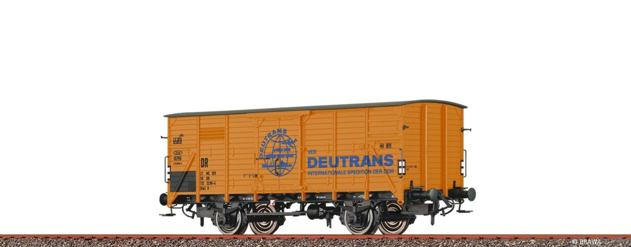 Brawa 50968  Gedeckter Güterwagen Gw "Deutrans"  298-4  Ep. III DR
